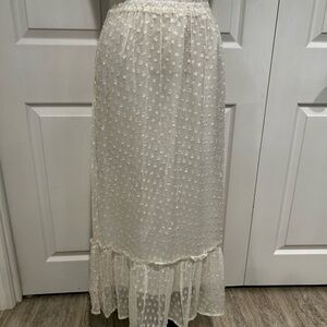 Elegant White Polka Dot Skirt
